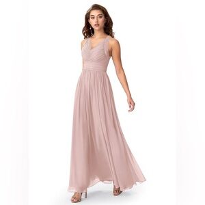 Azazie Glenna Blushing Pink Maxi Dress